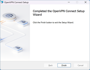 Setup Window of OpenVPN Completion