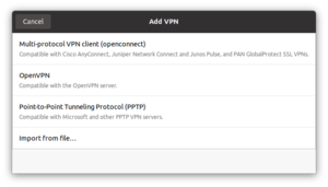 select VPN type - Screenshot © HTW Berlin