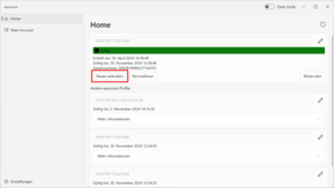 Easyroam App und neues Zertifikat anfordern
