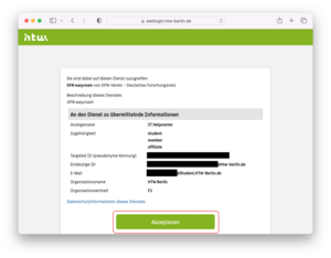 Übermittlung zustimmen